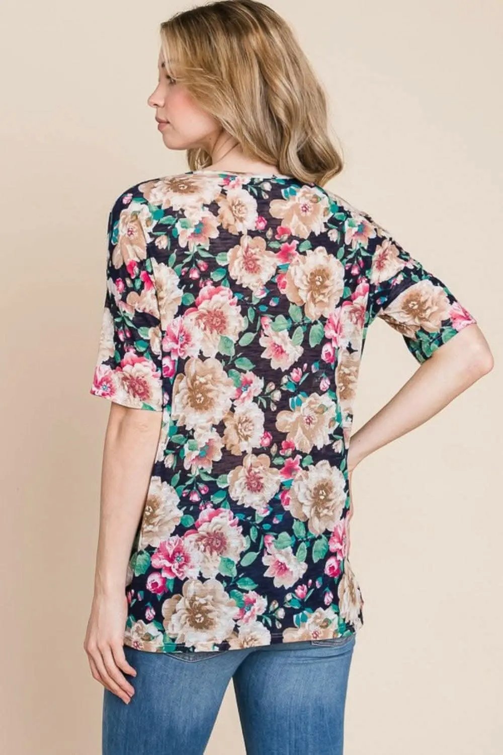 Trendsi just arrived - Floral Charm Round Neck Tee by BOMBOM