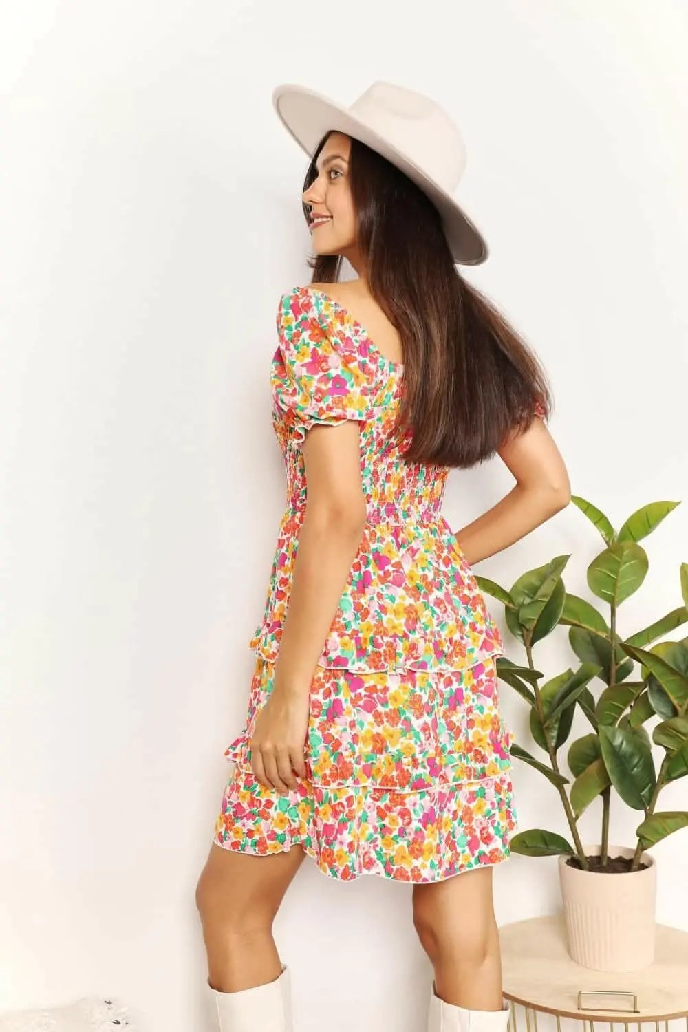 Trendsi TIKTOK - Floral flounce sleeve mini dress