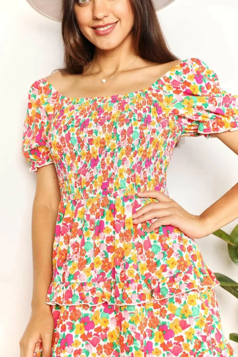 Trendsi TIKTOK - Floral flounce sleeve mini dress
