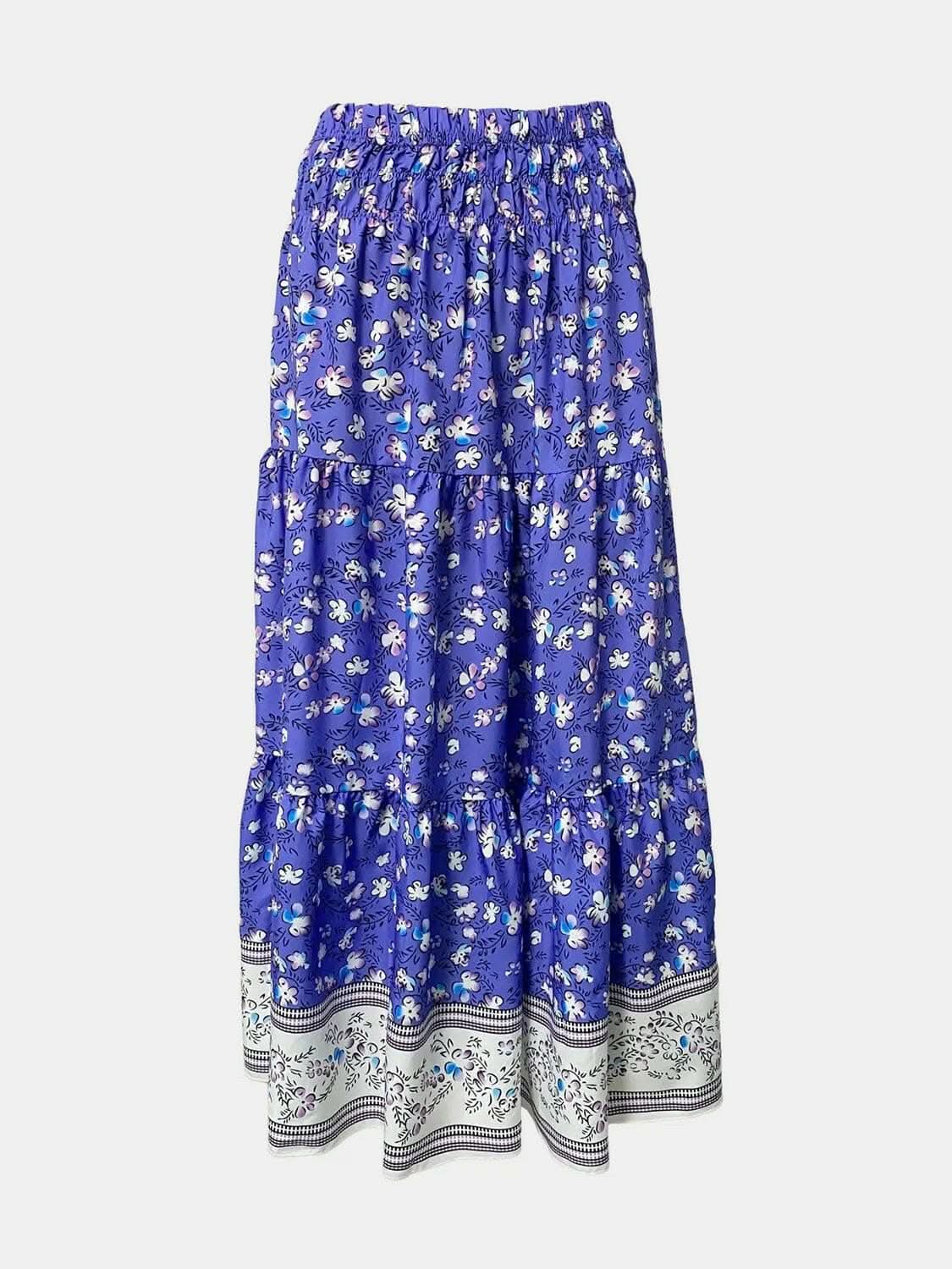 Trendsi just arrived - Floral midi skirt with elastic waist