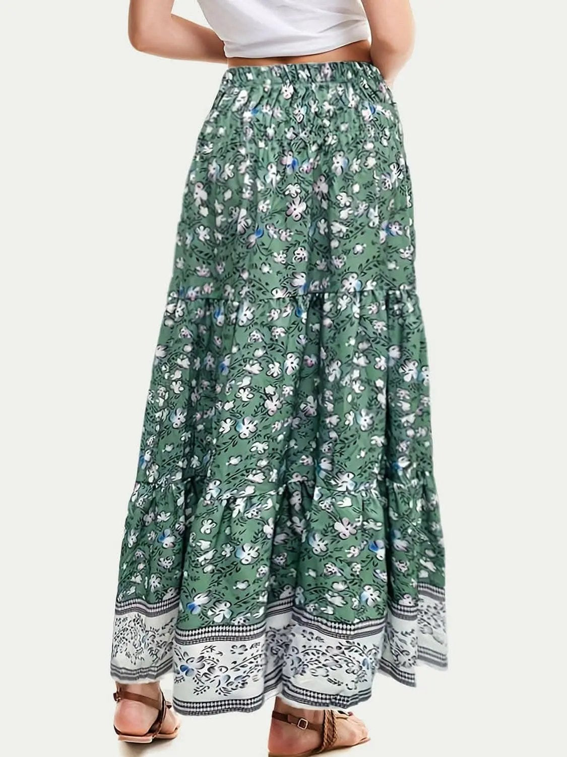 Trendsi just arrived - Floral midi skirt with elastic waist
