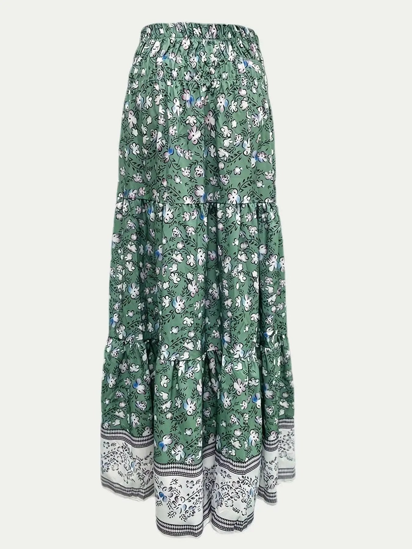 Trendsi just arrived - Floral midi skirt with elastic waist