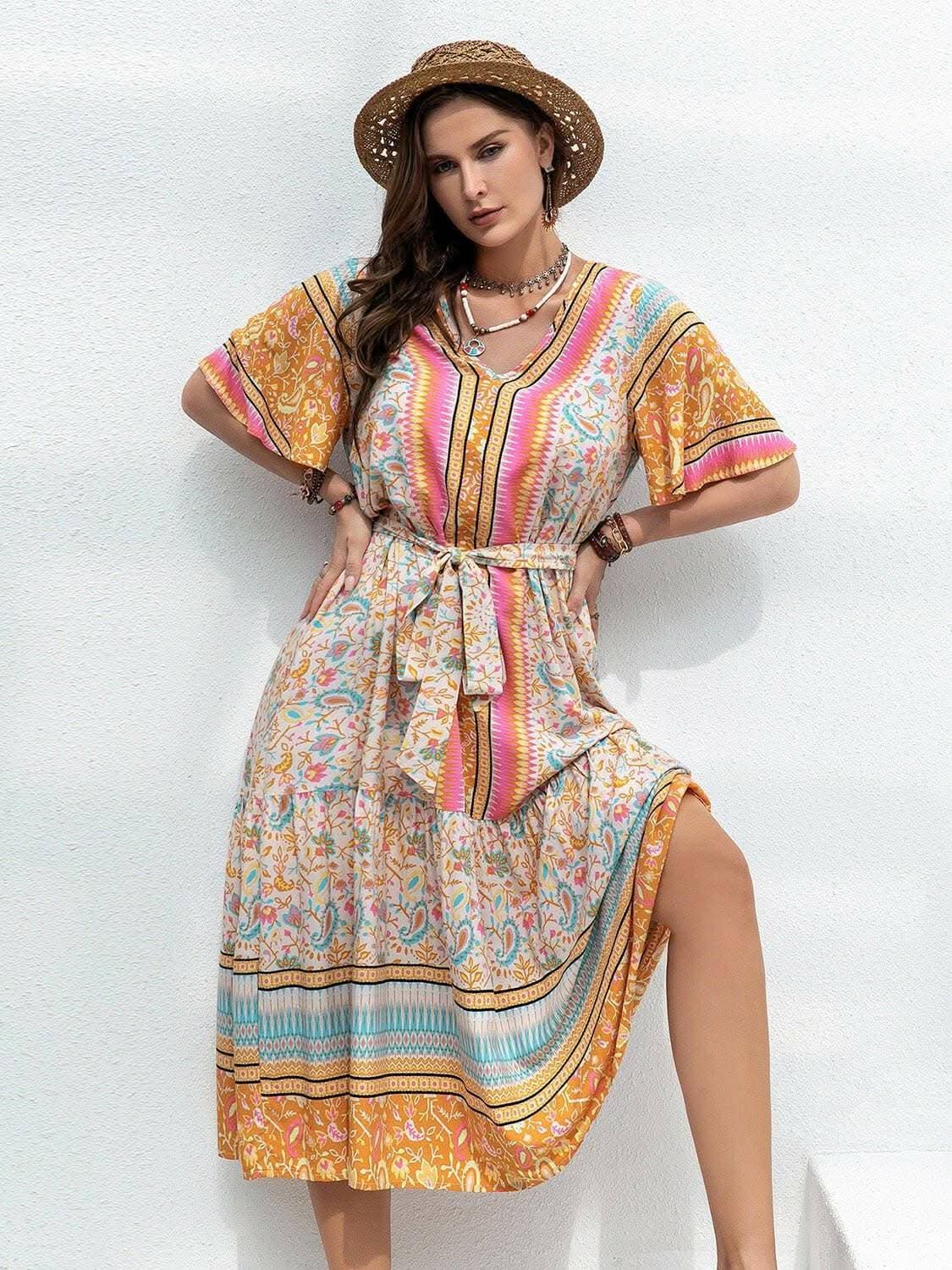 Maxi Dress - Plus Size Flowy - Floral Elegant