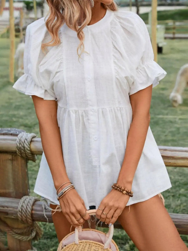 Trendsi just arrived - Flouncy sheer peplum blouse