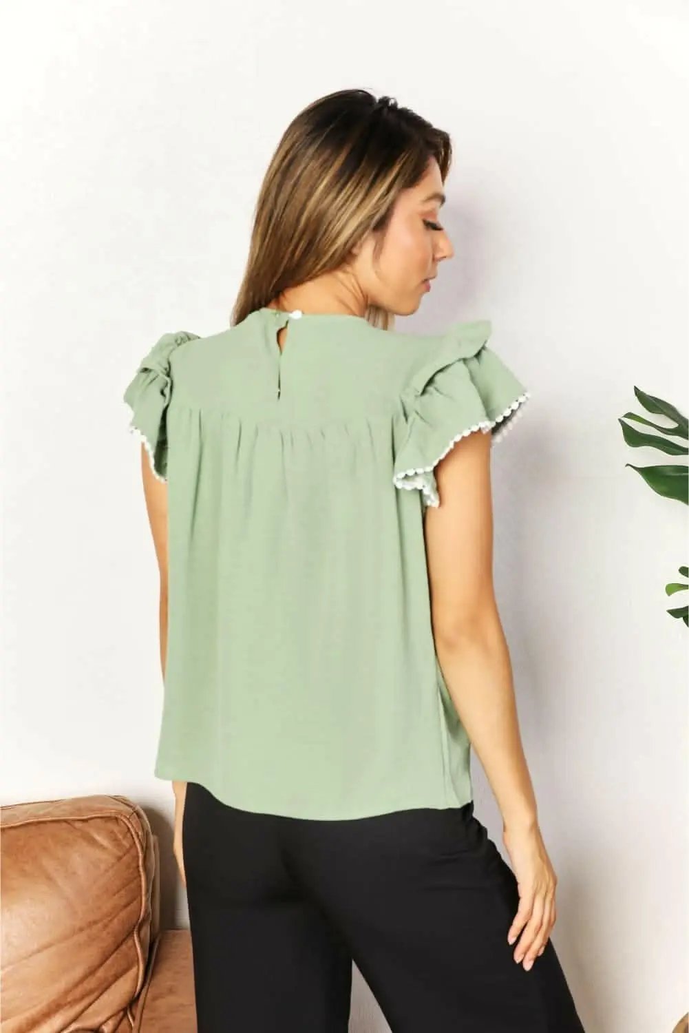 Trendsi TIKTOK - Fluttering pleated blouse - chic style