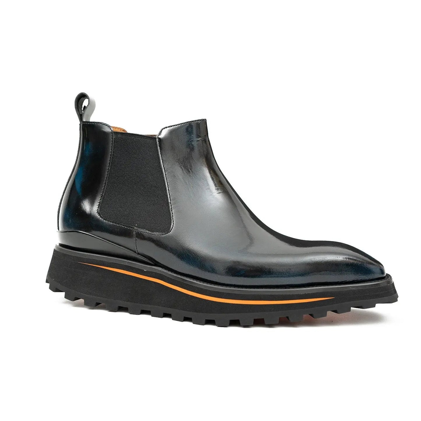 Foil leather Thick-Soled Chelsea Boot 2898 Blue