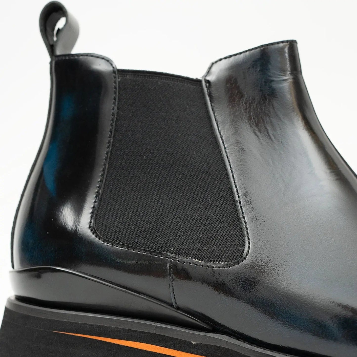 Foil leather Thick-Soled Chelsea Boot 2898 Blue