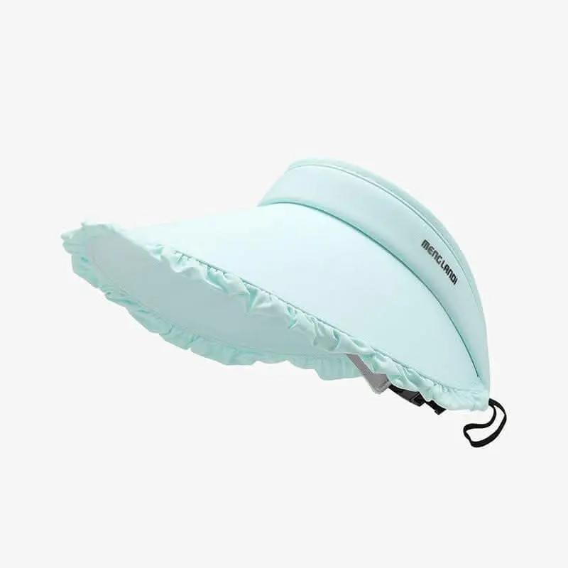 Trendsi Frilled Ice Silk Sun Hat Women's Outdoor Adjustable Visor