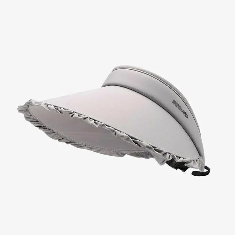 Trendsi Frilled Ice Silk Sun Hat Women's Outdoor Adjustable Visor