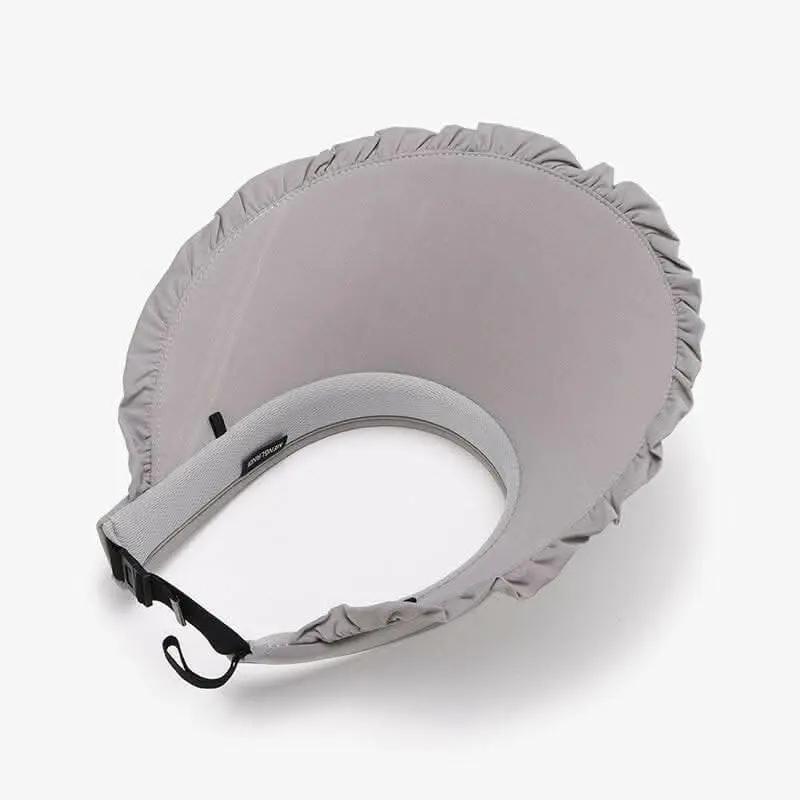Trendsi Frilled Ice Silk Sun Hat Women's Outdoor Adjustable Visor