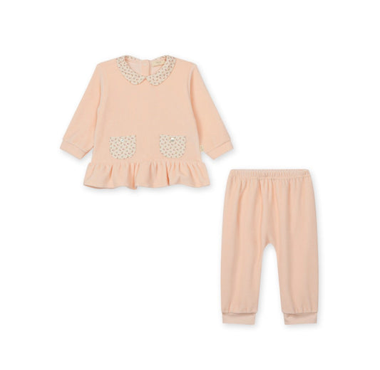 Baby GI- Heather 2PC Velour Set, Peach Pink