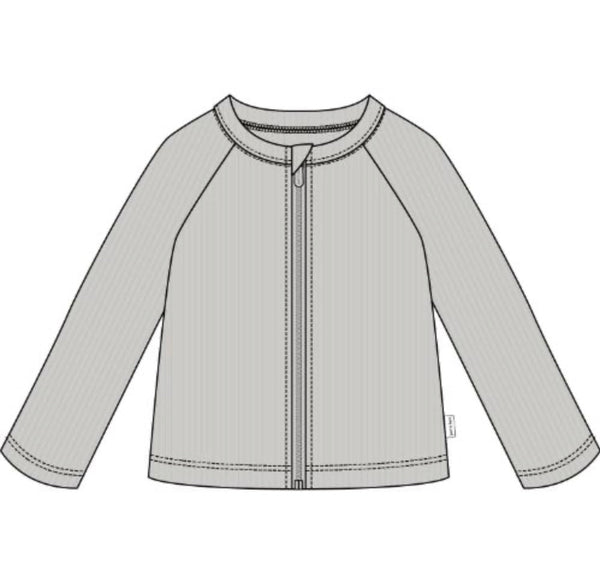 Petite Lem - Long Sleeve Knit Rashguard, Light Grey