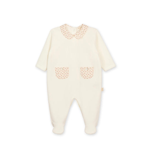 Baby GI - Heather Velour Footie, Ivory