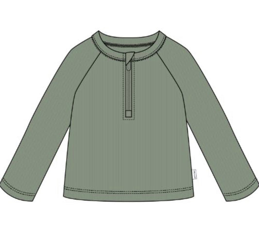 Petite Lem - Long Sleeve Knit Rashguard, Green