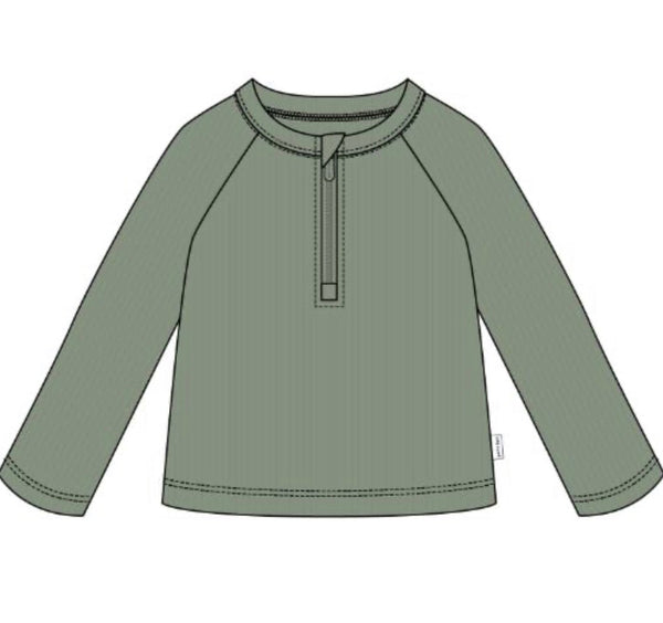 Petite Lem - Long Sleeve Knit Rashguard, Green