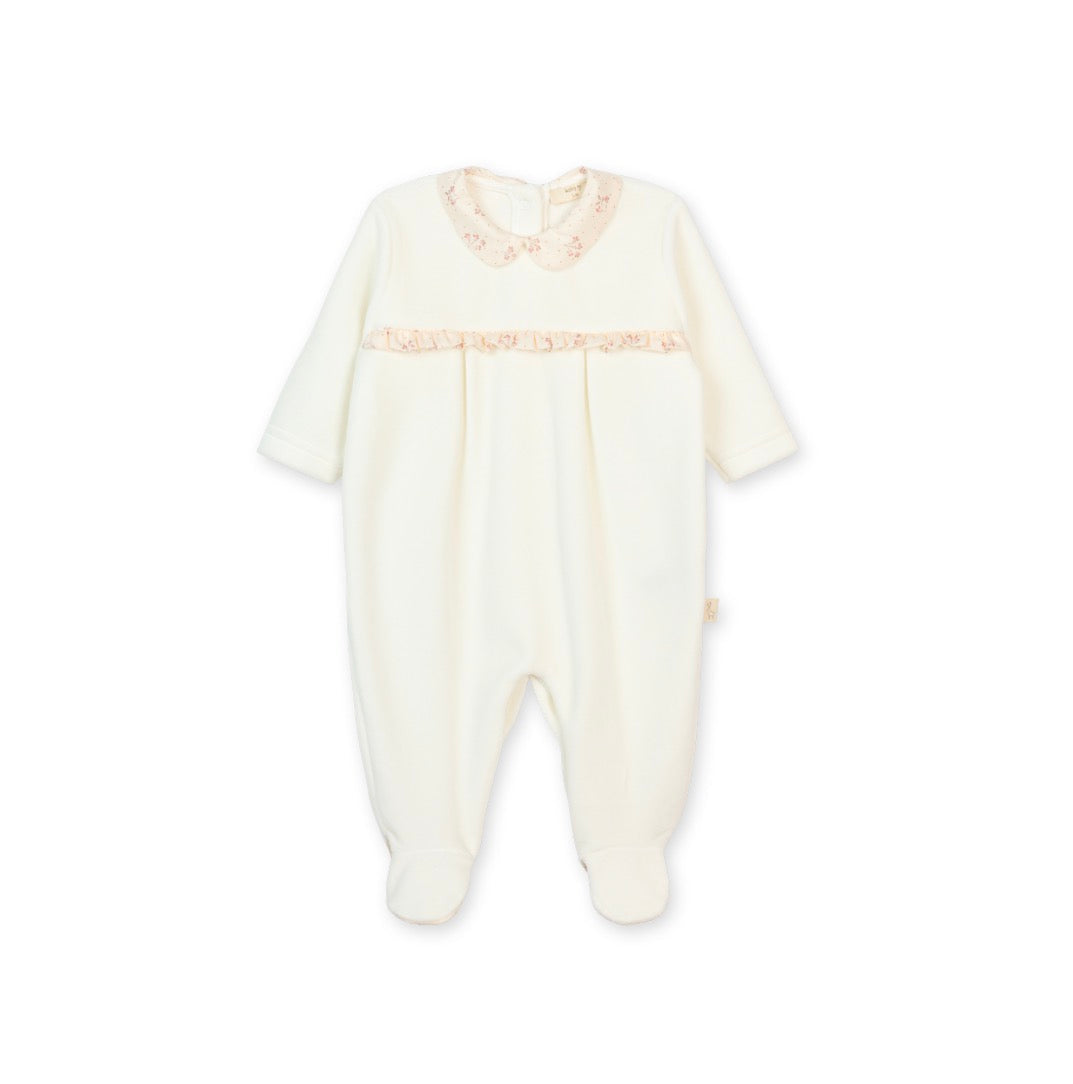 Baby GI - Winter Garden Velour Footie, Ivory