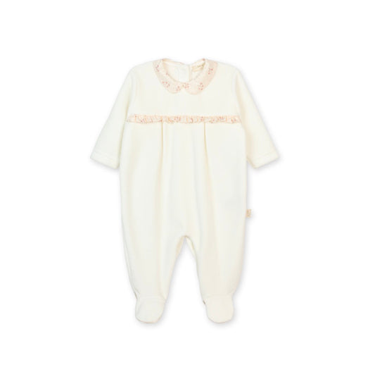 Baby GI - Winter Garden Velour Footie, Ivory