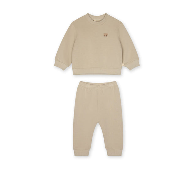 Baby GI - Teddy Bear Crewneck & Sweatpants 2 Pc Set, Beige