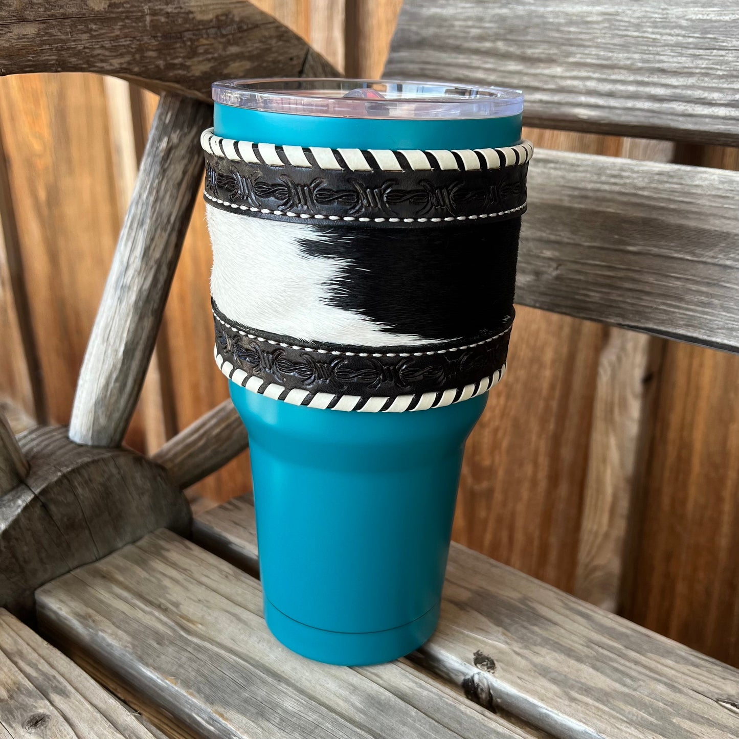 Cowhide Turquoise Tumbler