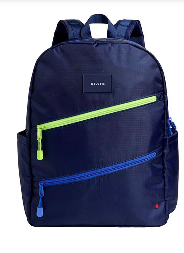 State - Ripstop Kane Double Pocket Navy Diagonal Zipper