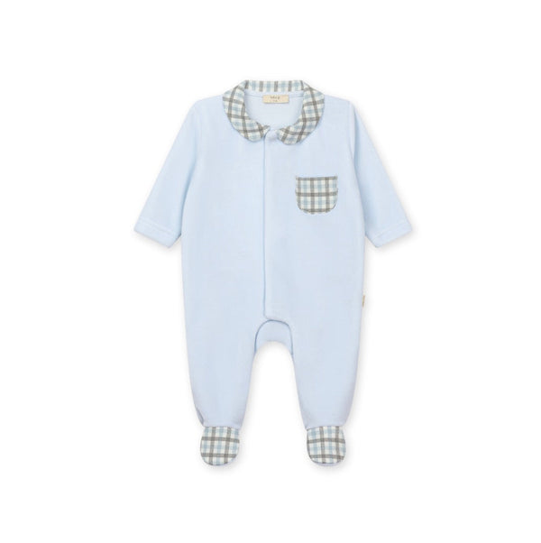 Baby GI - Hazel Velour Footie (Front Opening), Blue