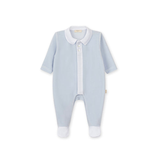Baby GI - Velour Footie (Front Opening), Pastel Blue