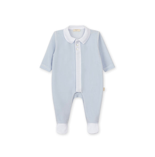 Baby GI - Velour Footie (Front Opening), Pastel Blue