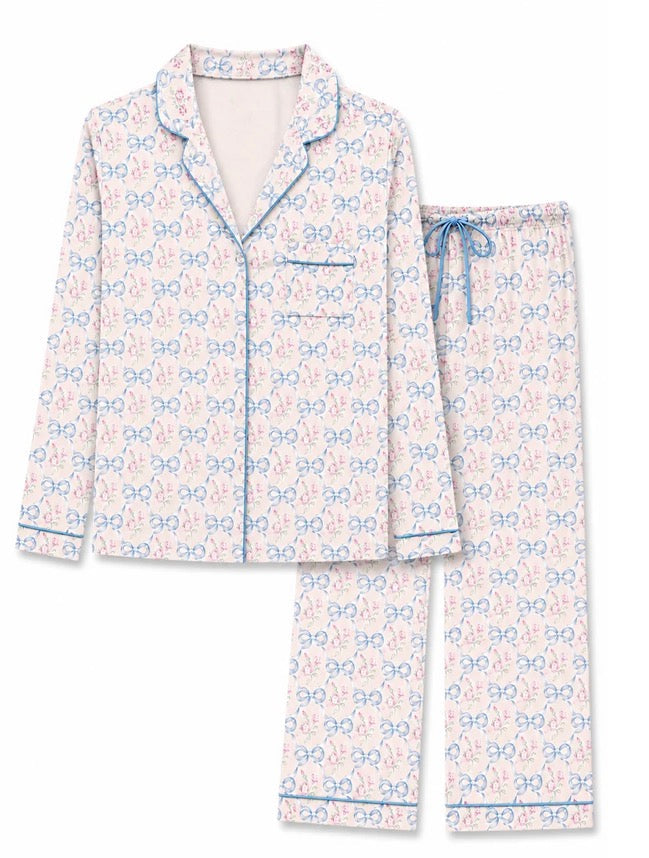 KATIE J - BLUE RIBBON PANTS SET, JUNIORS