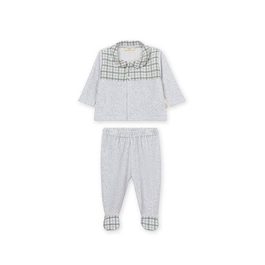 Baby GI - Hazel Velour 2PC Set w/Feet, Grey