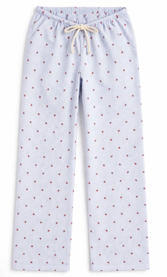 Katie J - Tween Capri Pants, Cherry Seersucker Stripe