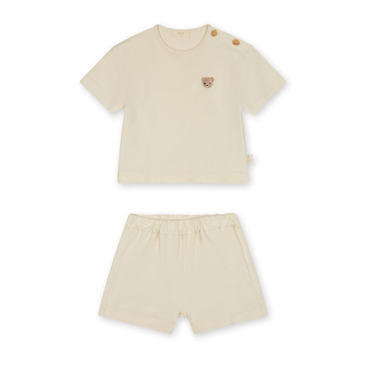 Baby GI - Teddy Bear T-Shirt & Shorts 2 Pc Set, Beige