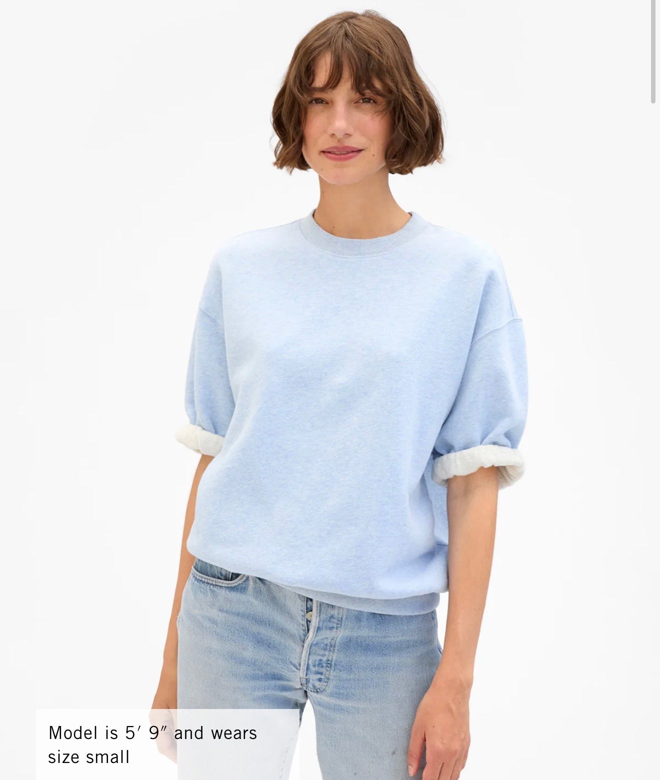 Clare V Short Sleeve Oversized Sweatshirt