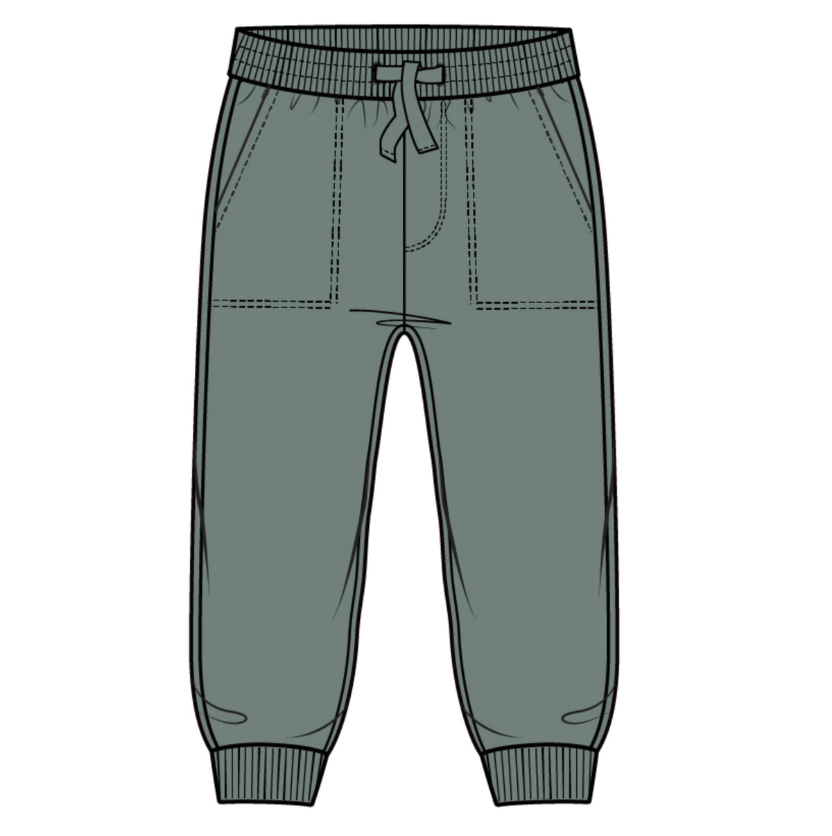 Miles The Label - Long Sleeve Color Block Hoodie & Pants, Green Dusty