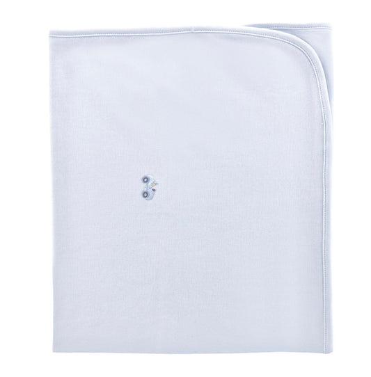 Baby Club Chic - Cars All-over Embroidered Pima Blanket, Light Blue