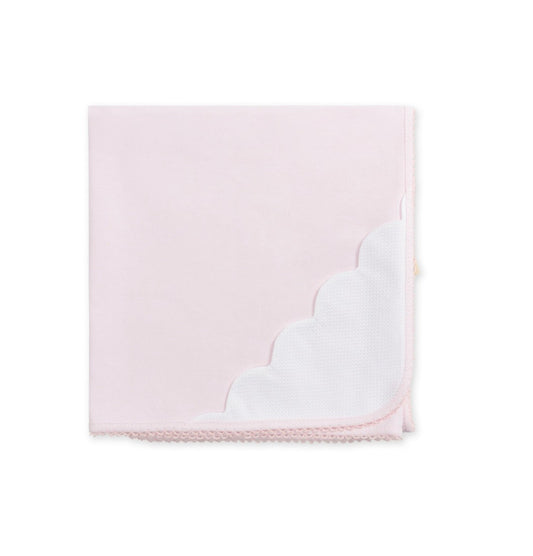 Baby GI - Cotton Receiving Blanket W/ Piqué, Pink