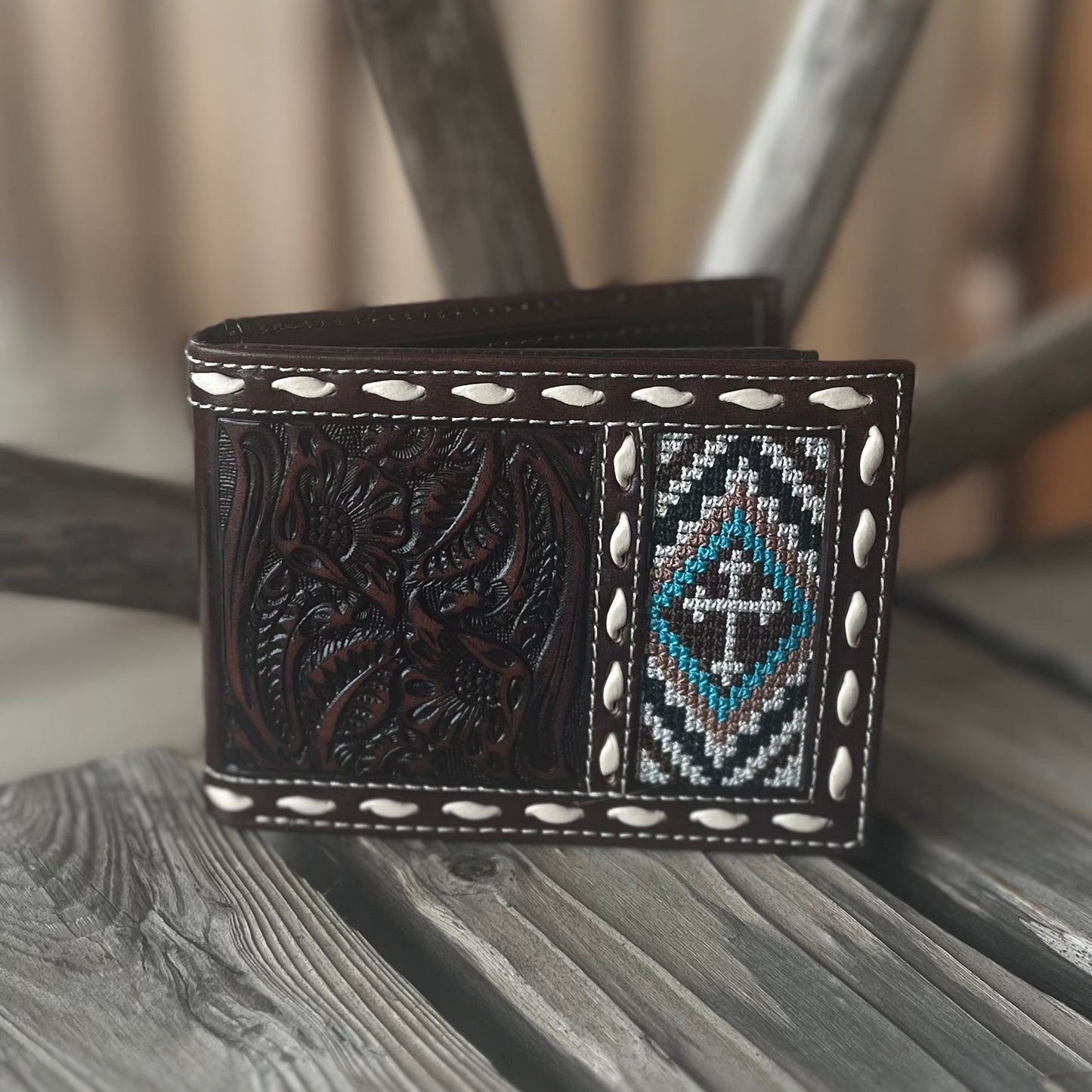 Embroidered Cross Bi-Fold