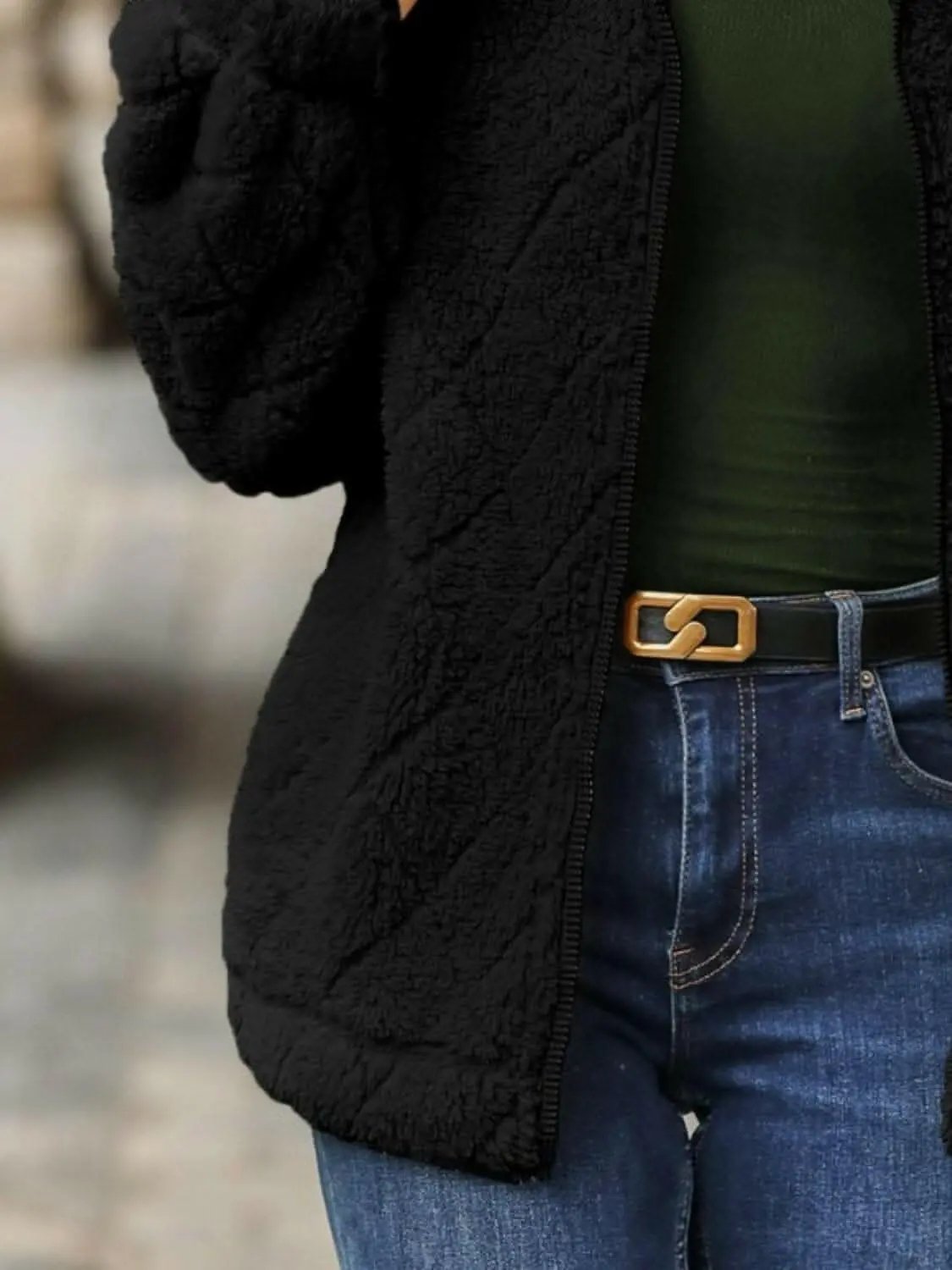 Fuzzy Jacket - Zip-Up with Pockets Comfort