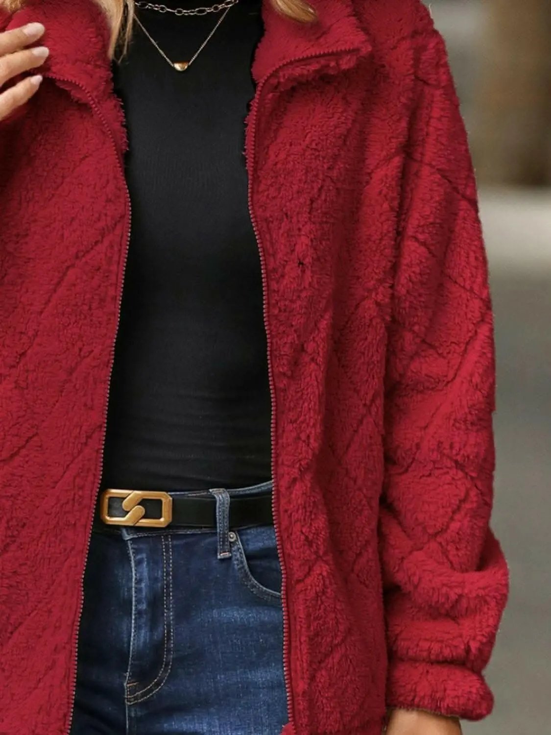 Fuzzy Jacket - Zip-Up with Pockets Comfort