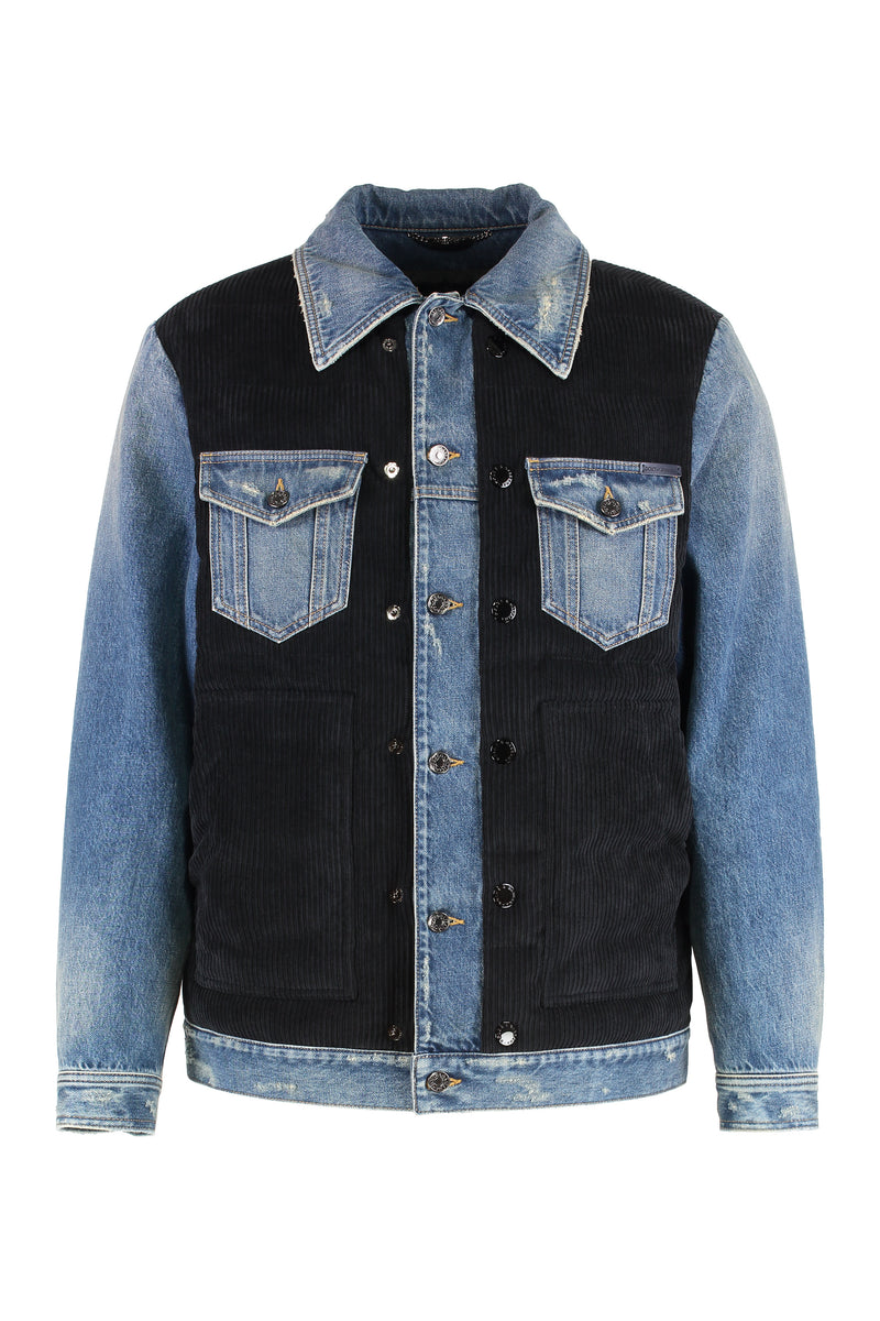 Dolce & Gabbana Padded Denim Jacket Blue