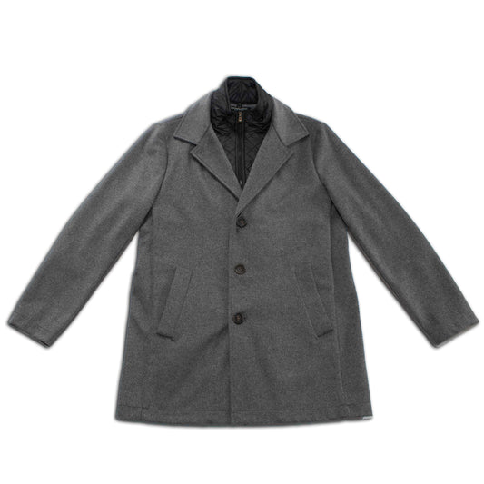 Metropolitan Dual-Layer Wool Car Coat - Grey
