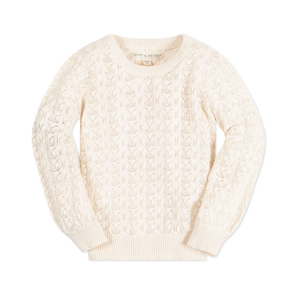 Balloon Sleeve Organic Pointelle Sweater - Baby