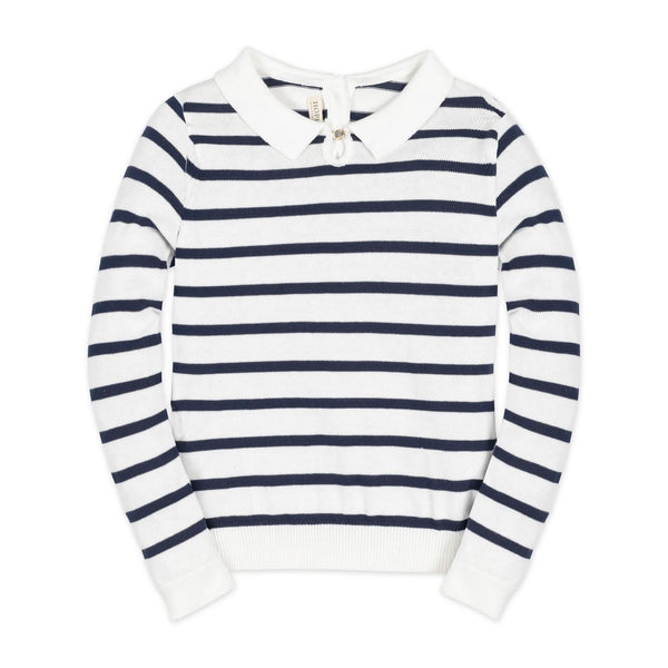 Organic French Collared Keyhole Sweater