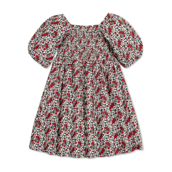 Smocked Bubble Sleeve Dress