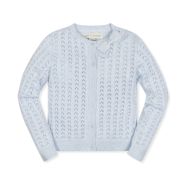 Organic Pointelle Bow Cardigan - Baby