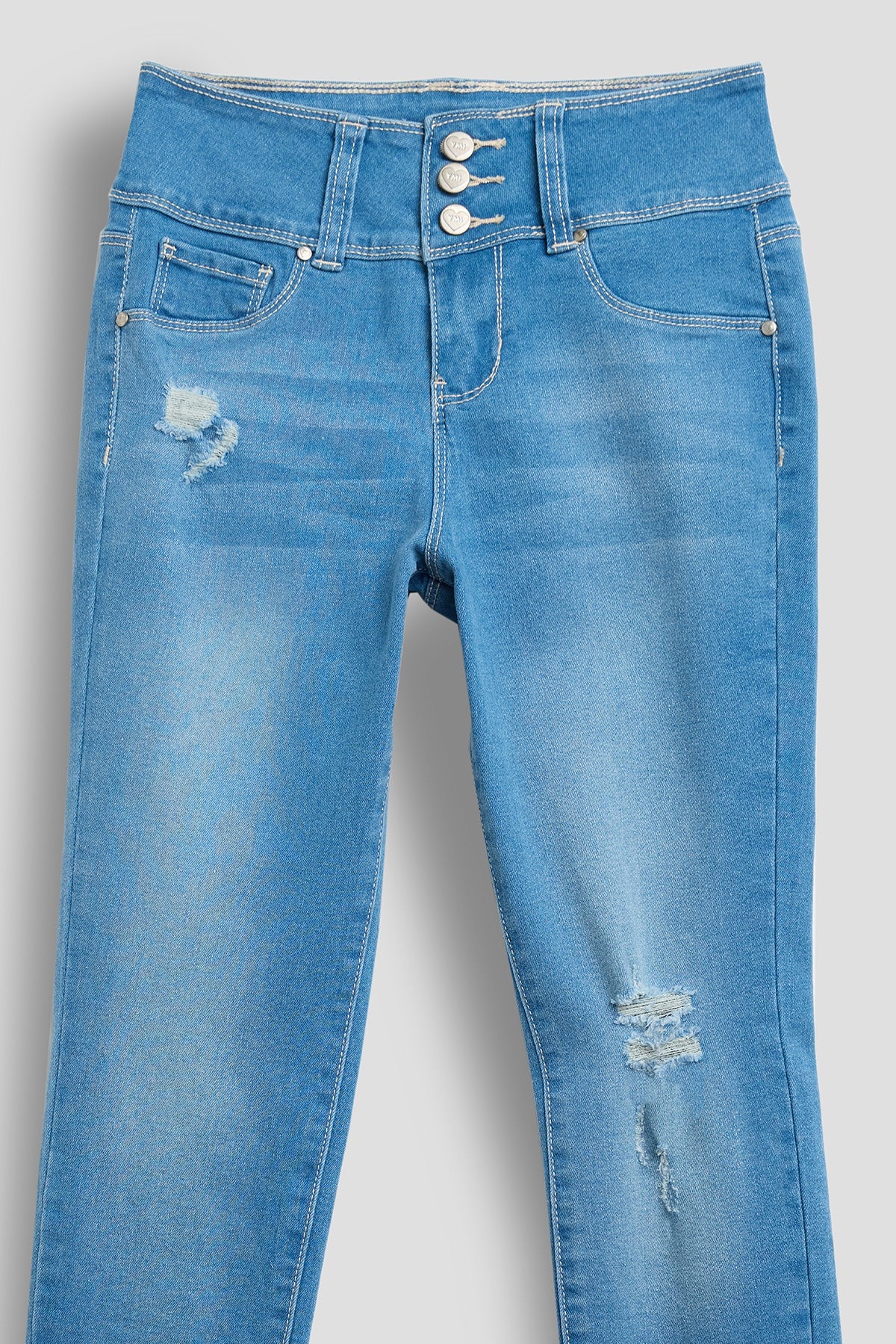 Girls 3 Button Essential Skinny Jeans With Faux Front Pockets