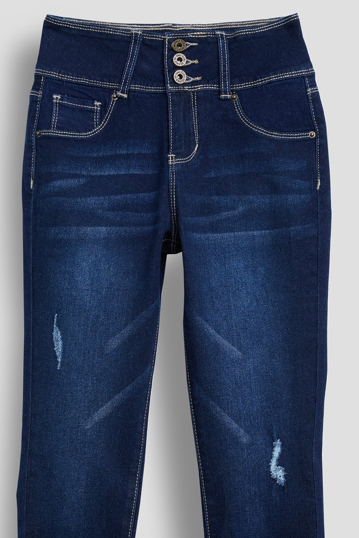 Girls 3 Button Essential Skinny Jeans With Faux Front Pockets