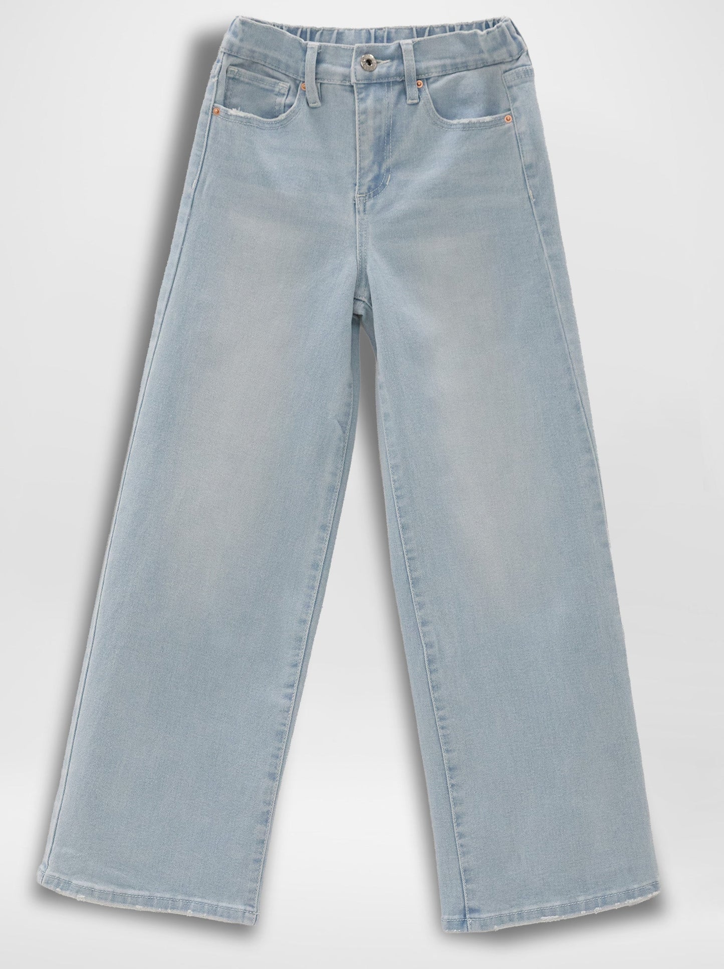 Girls Wide Leg Elastic Back Jeans