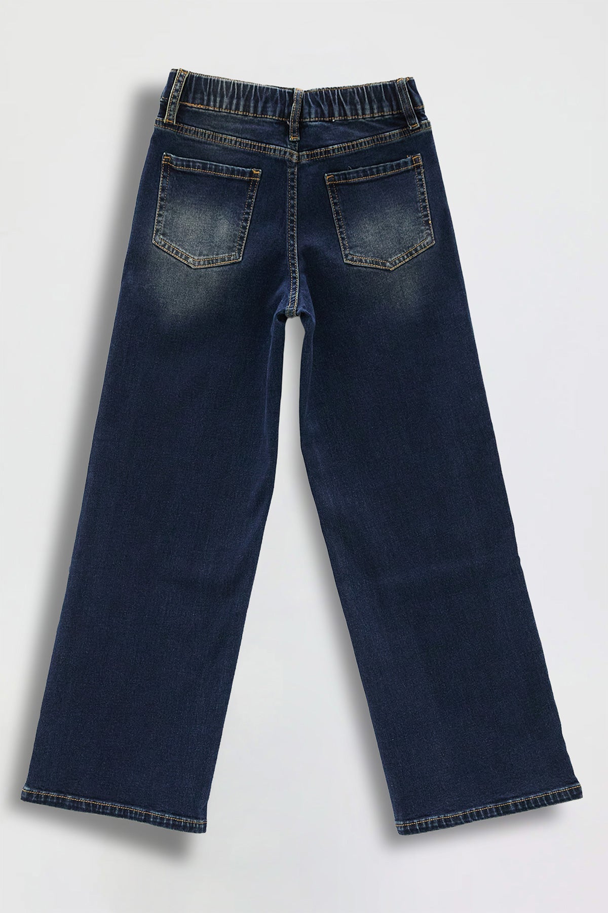 Girls Wide Leg Jeans with Elastic Waist