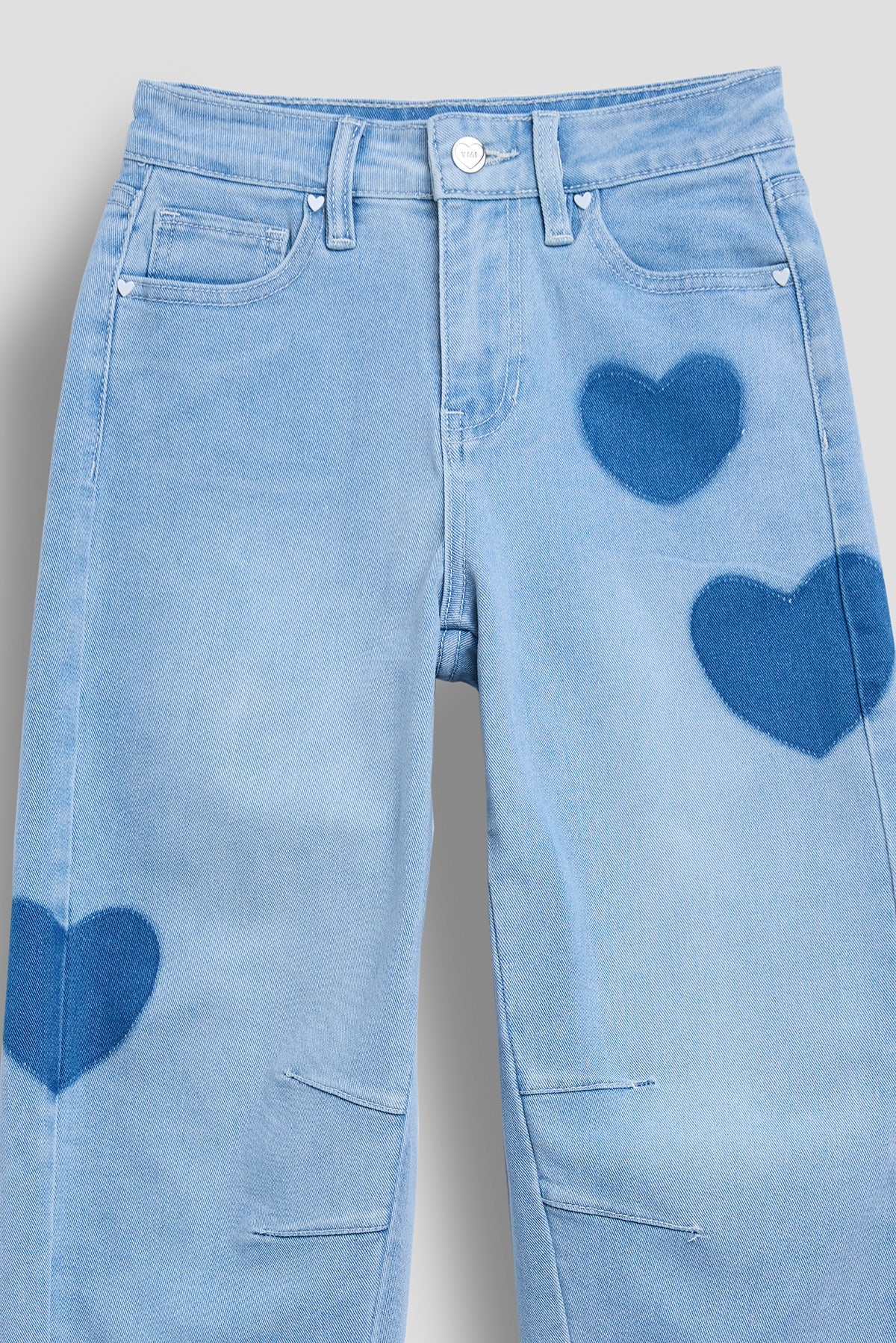 Girls Heart Shadow Barrel Jeans