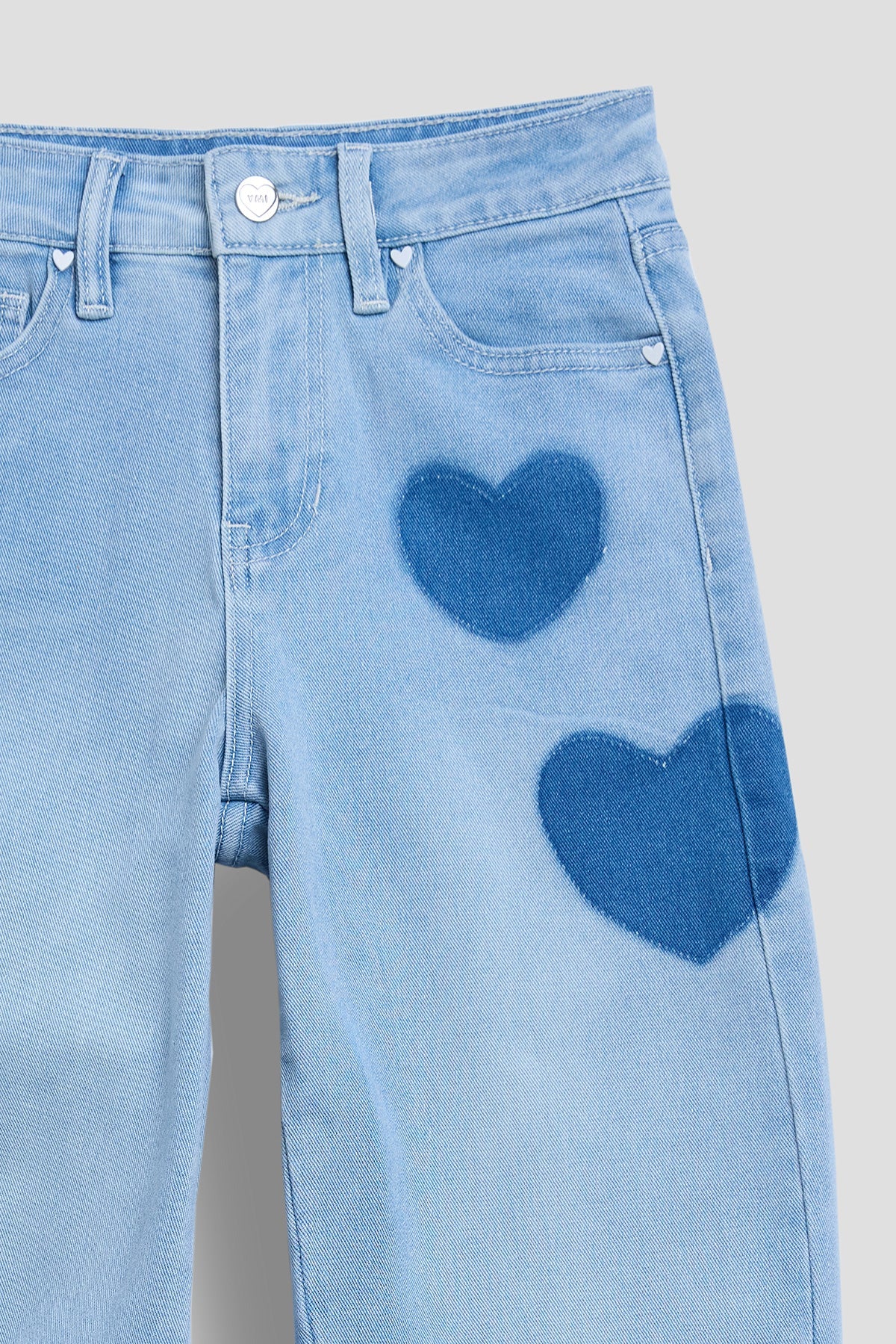 Girls Heart Shadow Barrel Jeans